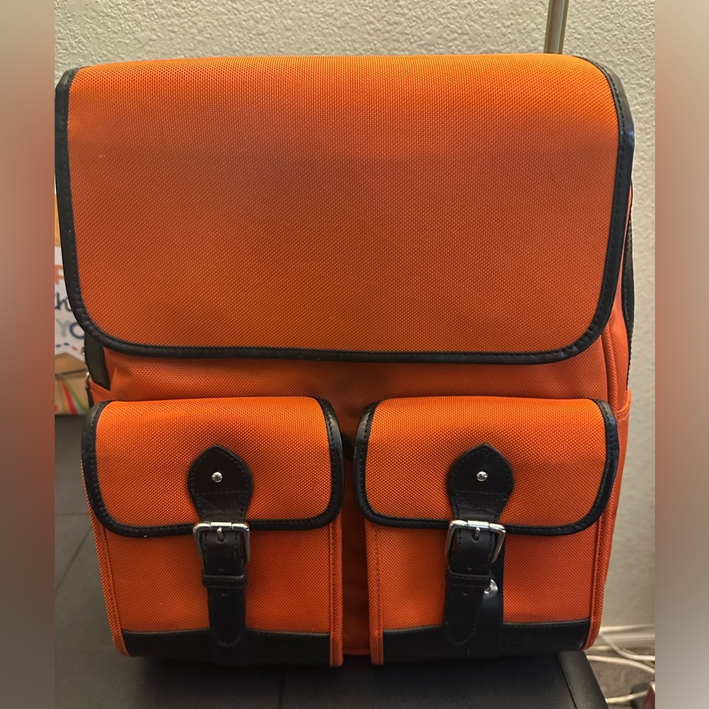 Ralph Lauren- men- extra large backpack- orange with black trims - pre loved